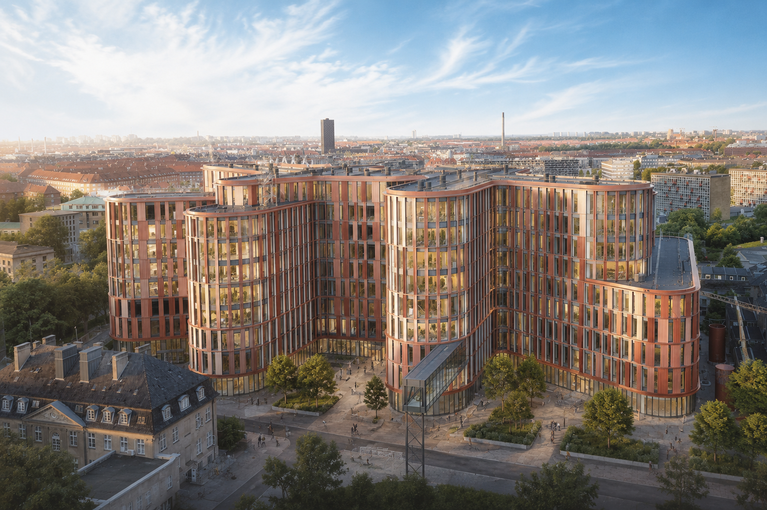 Mary Elisabeths Hospital, Rigshospitalet – luftfoto af facade